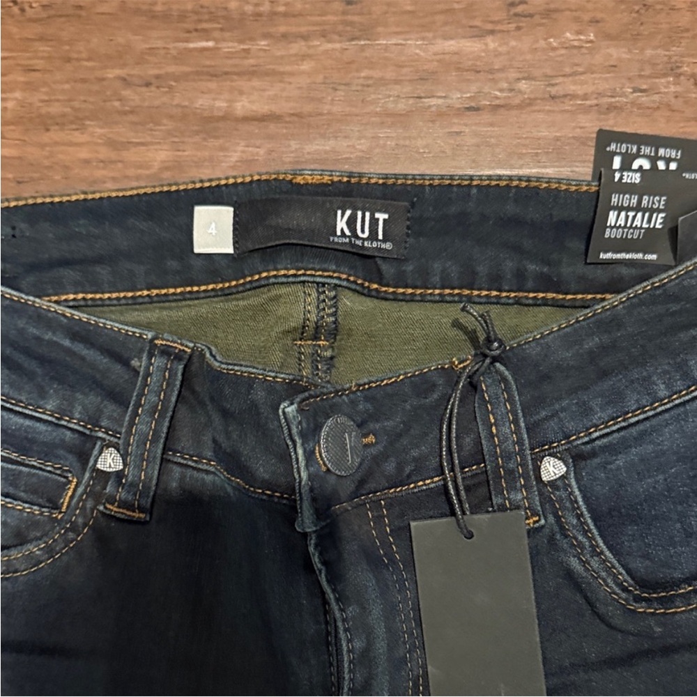 Kut from the Kloth Women's Straight Leg Jeans in Dark Blue Wash - Picture 3 of 6